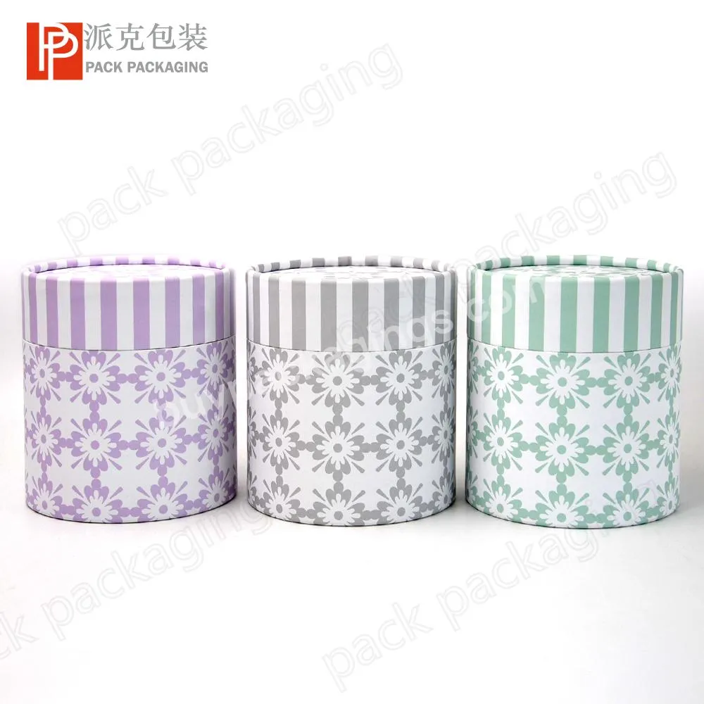 100% Recycled Material custom print luxury design cylinder candle paper tube packaging