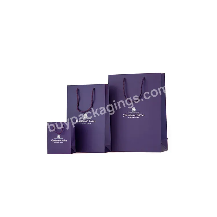 100% Recycled Paper Shopping Bags Wholesale Packaging Paper Bag With Logo Size