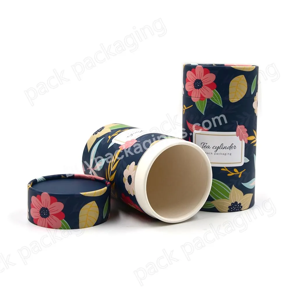 100% Recycled round food grade cylinder cardboard paper custom coffee tea collagen packaging paper tube