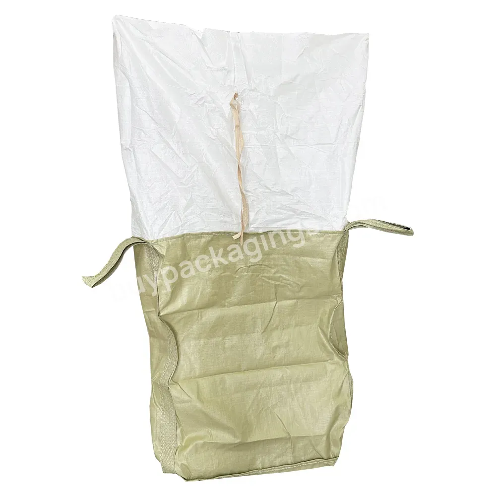 1000kg Bigbag Firewood Packing Big Bags Flat Super Sack Bags Bottom Spout Breathable Uv Rated Top Full Open 5:1