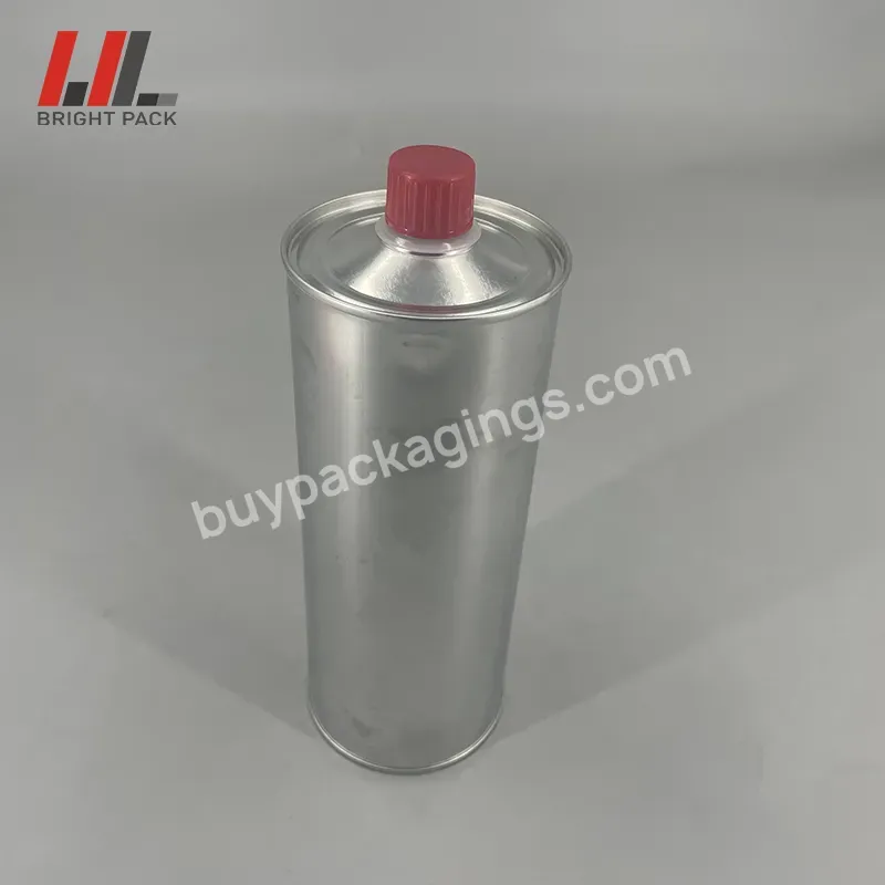 1000ml 1l 85*210 Empty Tinplate Metal Round Brake Fluid Tin Can,Dome Top Tin Container