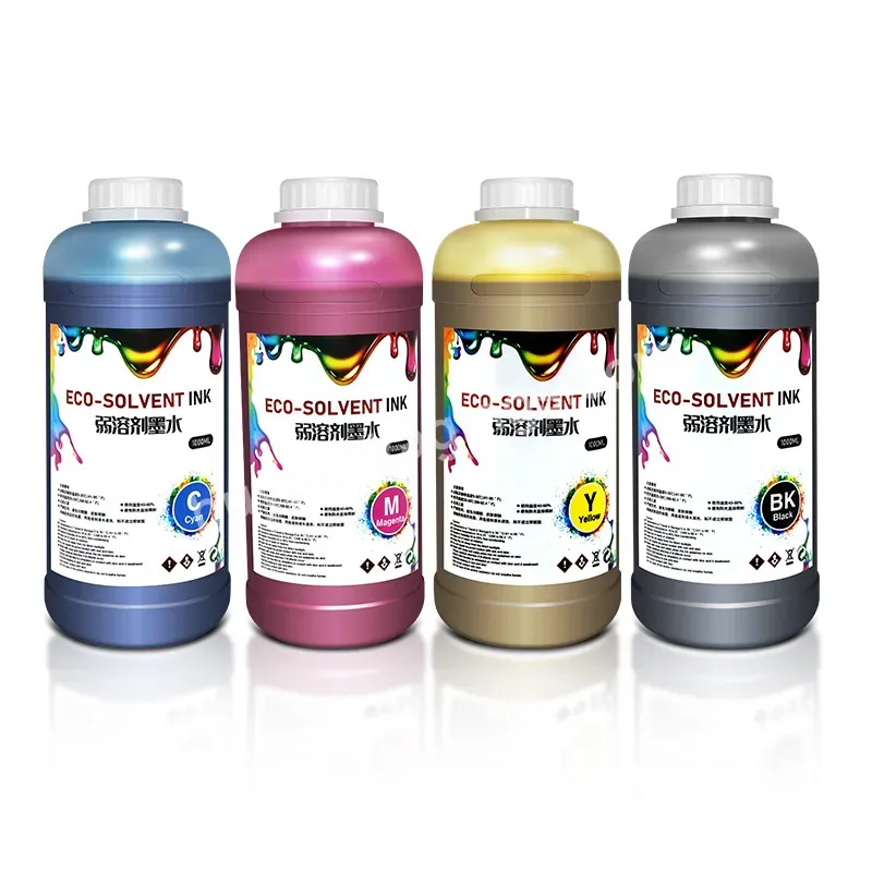 1000ml Cmyk 4 Color Outdoor Eco-solvent Eco Solvent Ink For Dx5 Dx7 Xp600 Tx800 Inkjet Printers