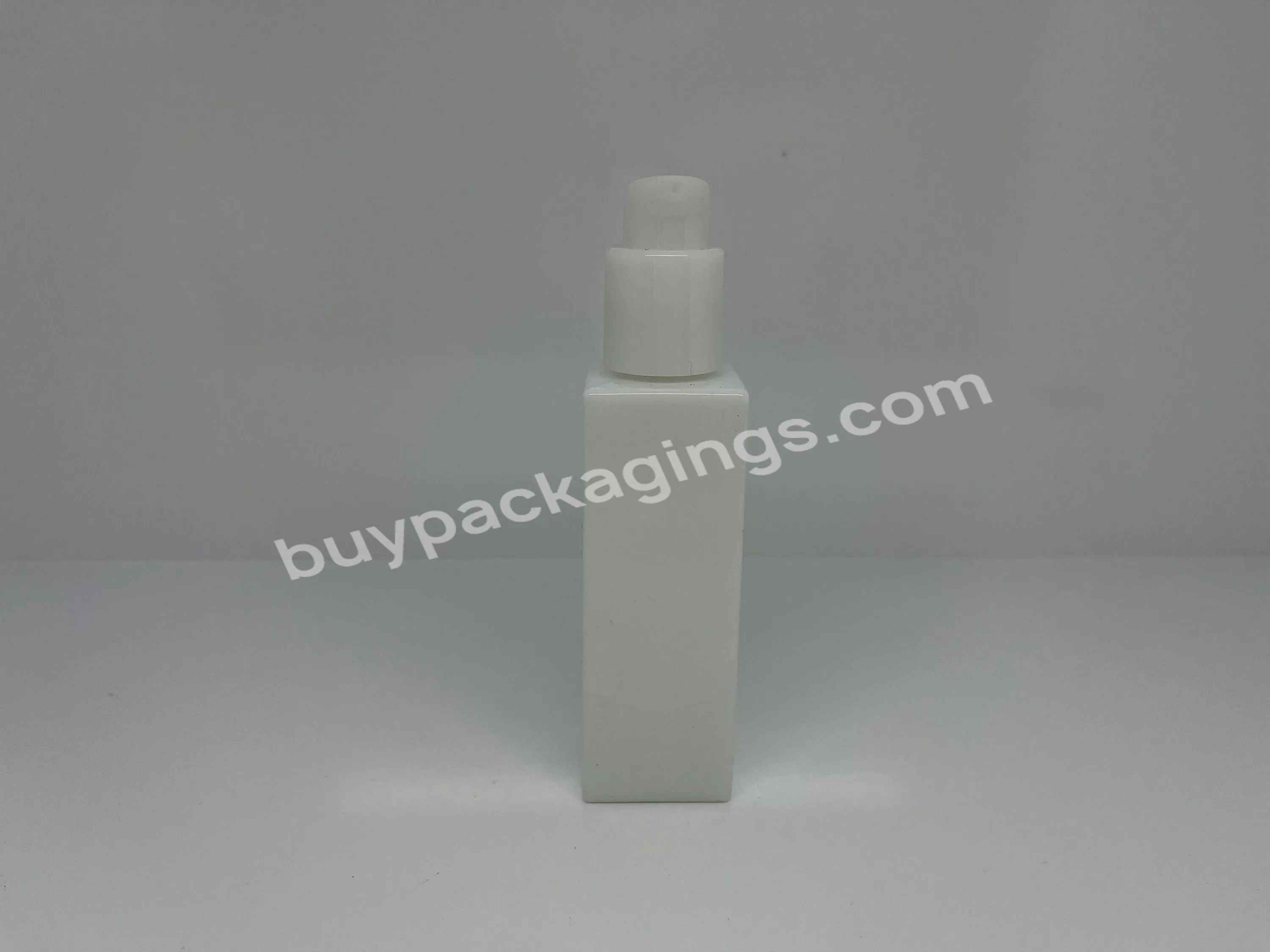 100/120ml Hot Sale White Porcelain Square Bottle Glass Lotion Bottle White Essence Bottle