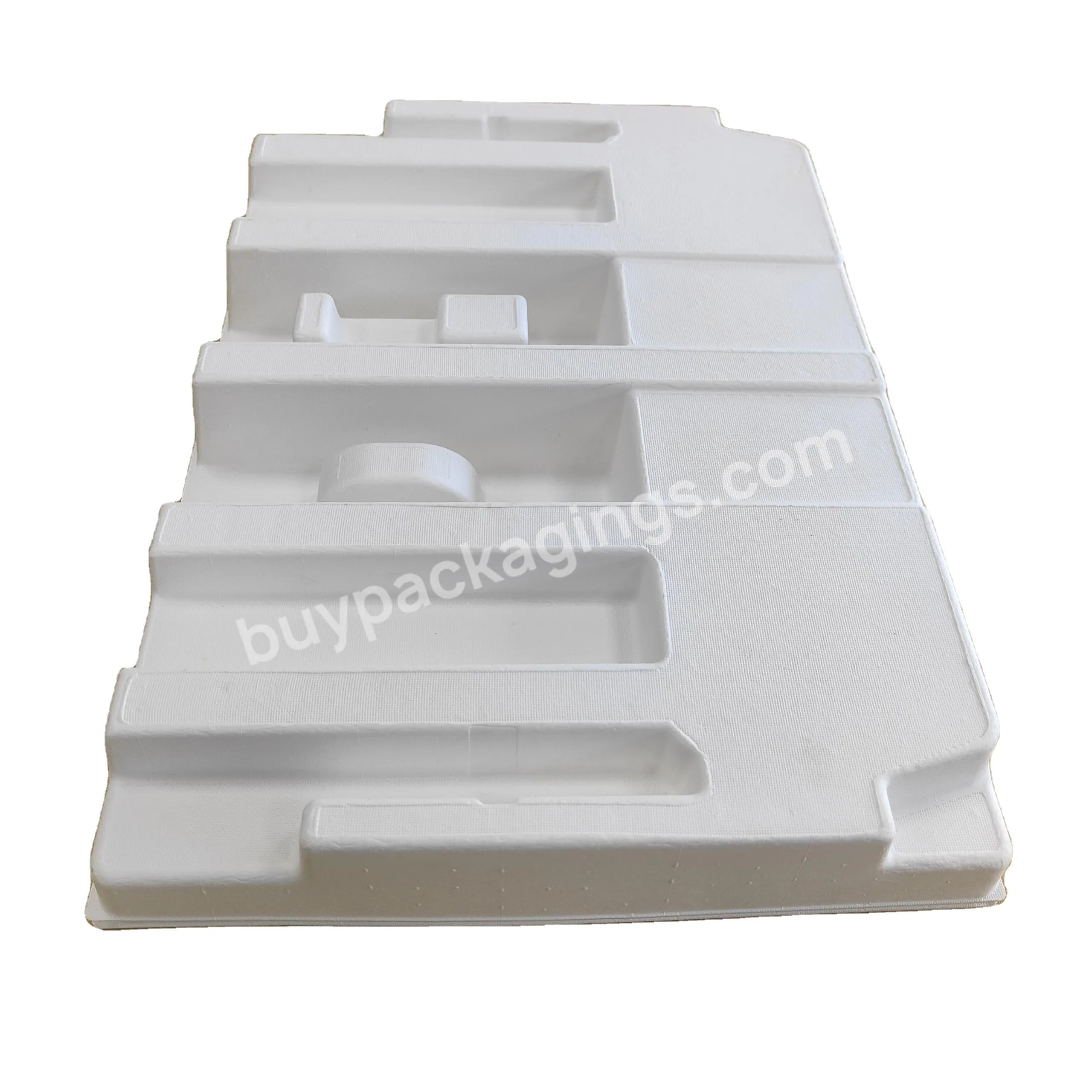 100%biodegradable Custom Logo Wet Press Folding Paper Molded Pulp Trays For Router And Inner Components Parts