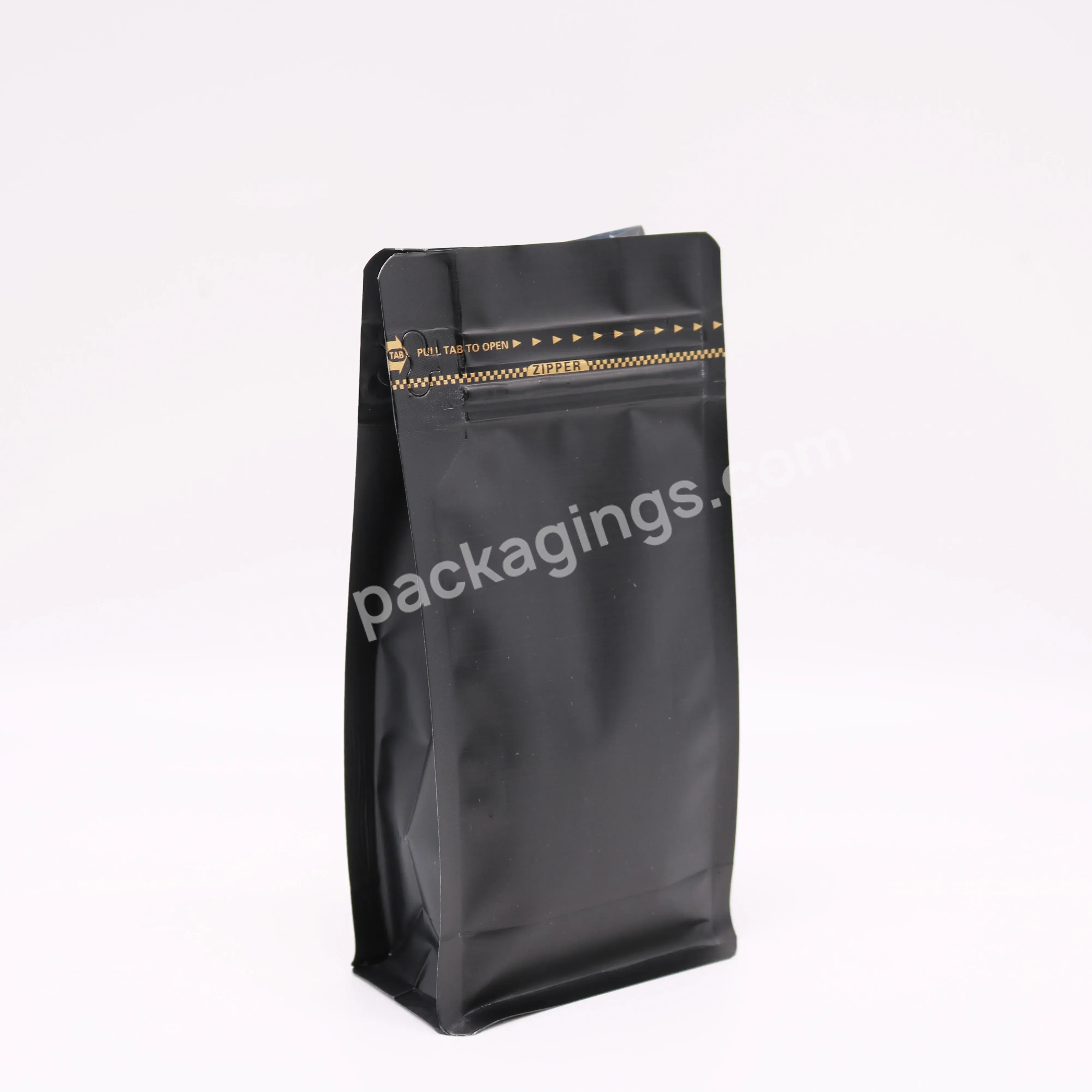100g 150g Matt Black Flat Bottom Coffee Bag With Valve