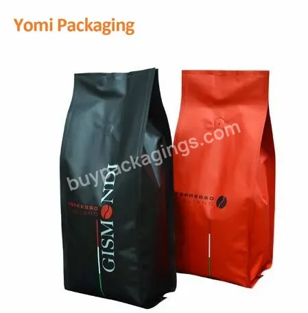 100g 300g 500g 1kg Krafr Recyclable Coffee Bean Bag With Valve Flat Bottom Bags