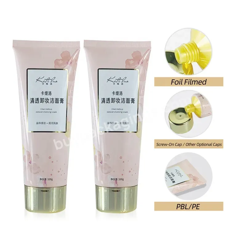 100g 3.53 Oz 5-layer Pe Golden Lid Pink Face Wash Hand Lotion Tube Cosmetic Tubes - Buy Transparent Plastic Tubes,Biodegradable Toothpaste Tubes,Bb Cream Tube.