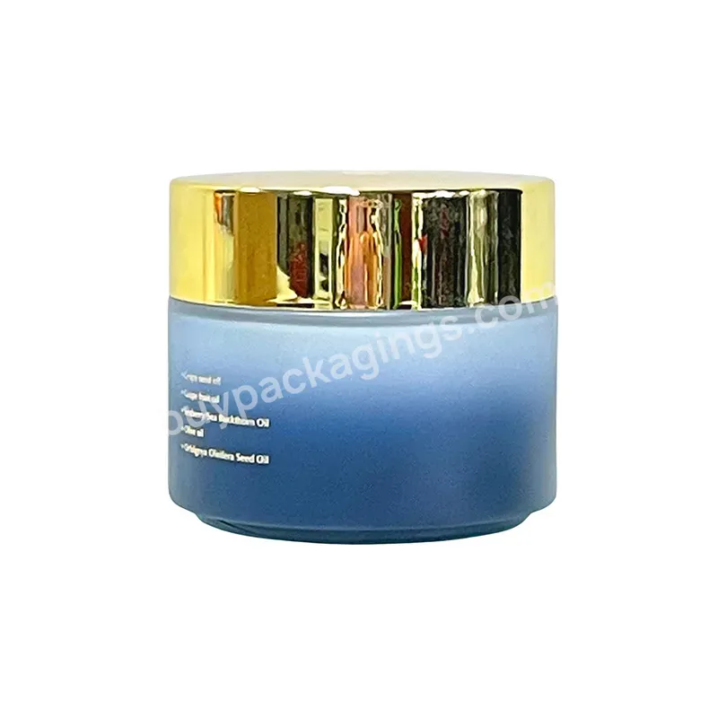 100g 50g 30g Luxury High Quality High End Custom Color Cosmetic Facial Cream Glass Jar With Gold Aluminum Lids