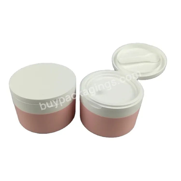 100g Cosmetic Round Shape Pink Plastic Pp Jar Container Elegant Empty Body Lotion Cream Jars With Spoon