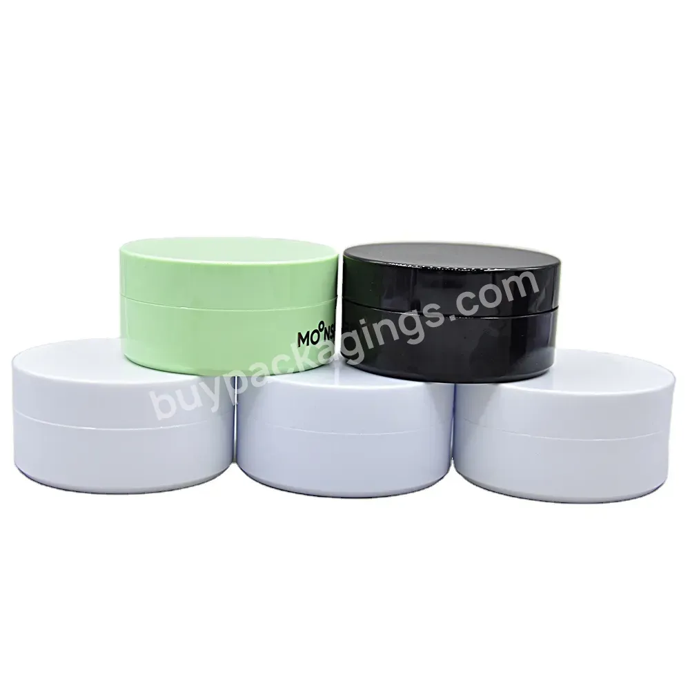 100g Flat Round Ps Plastic Moisturizer Hair Conditioner Hair Dye Skincare Baby Cream Body Scrub Mud Jar