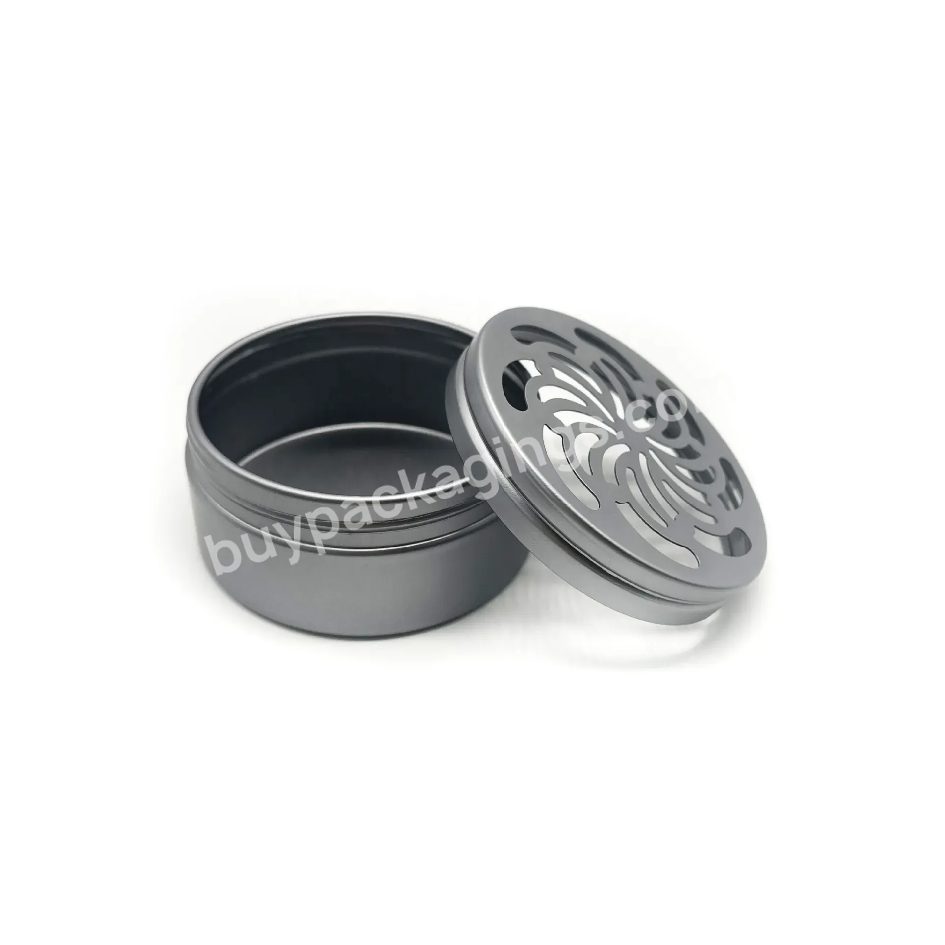 100g Grey Metal Tin With Hole Cap Empty Aluminum Air Freshener Container Solid Perfume Jar