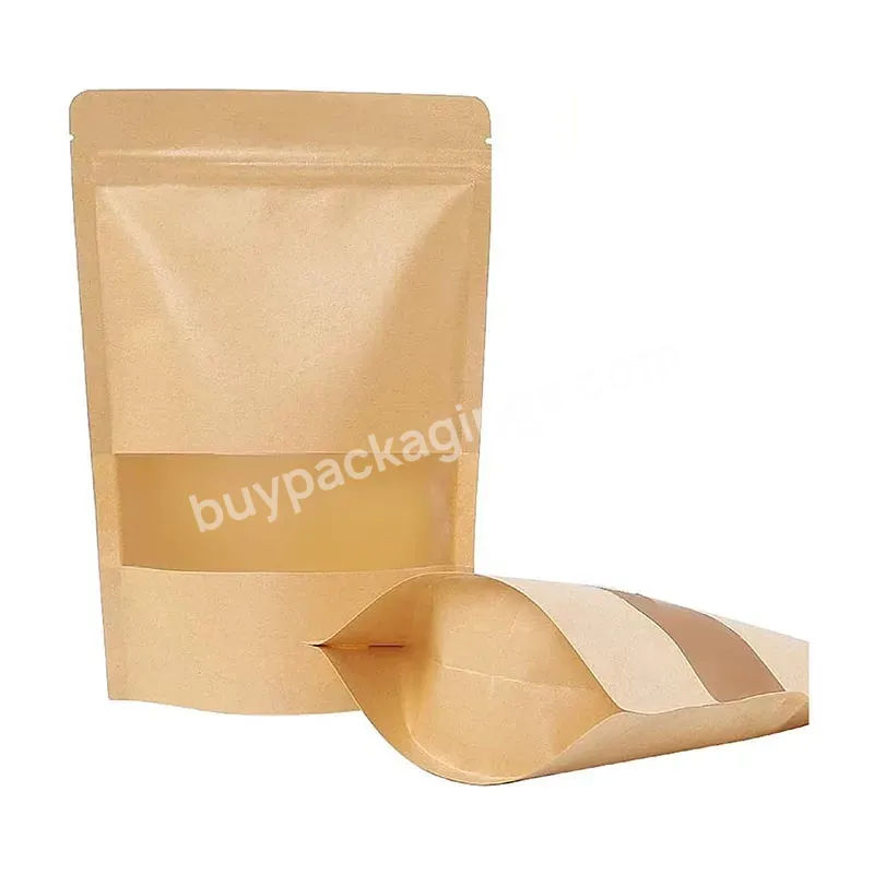 100g Stand Up Pouches Packaging Kraft Paper Bag With Window