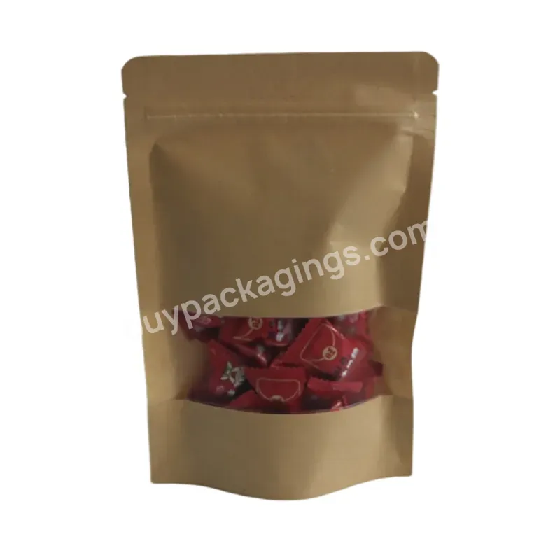 100g Stand Up Pouches Packaging Kraft Paper Bag With Window