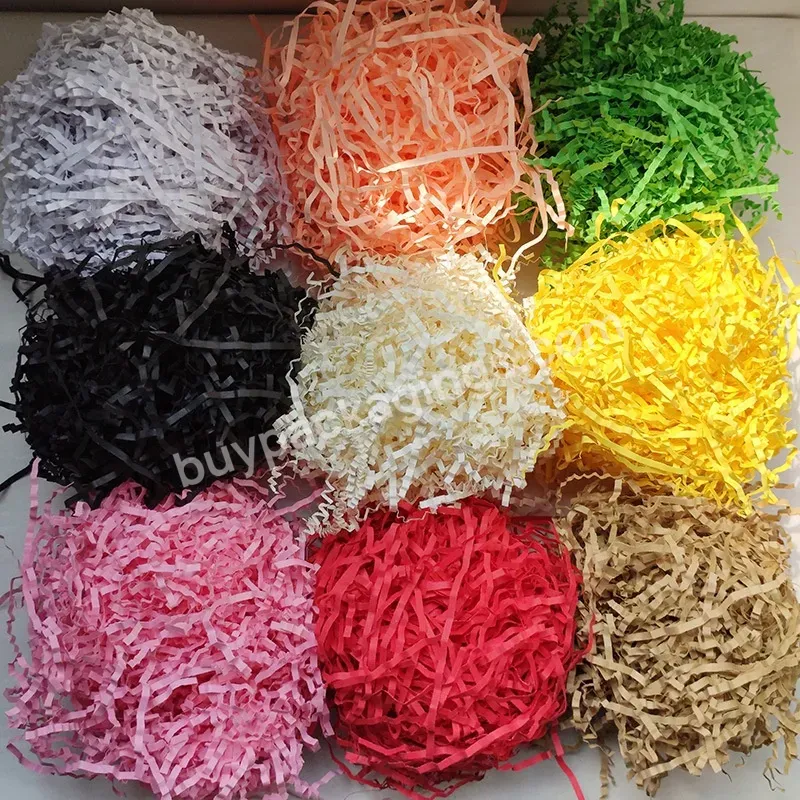 100g/bag Decorative Crinkle Cut Raffia Shredded Kraft Paper Gift Box Filler Crinkle Paper