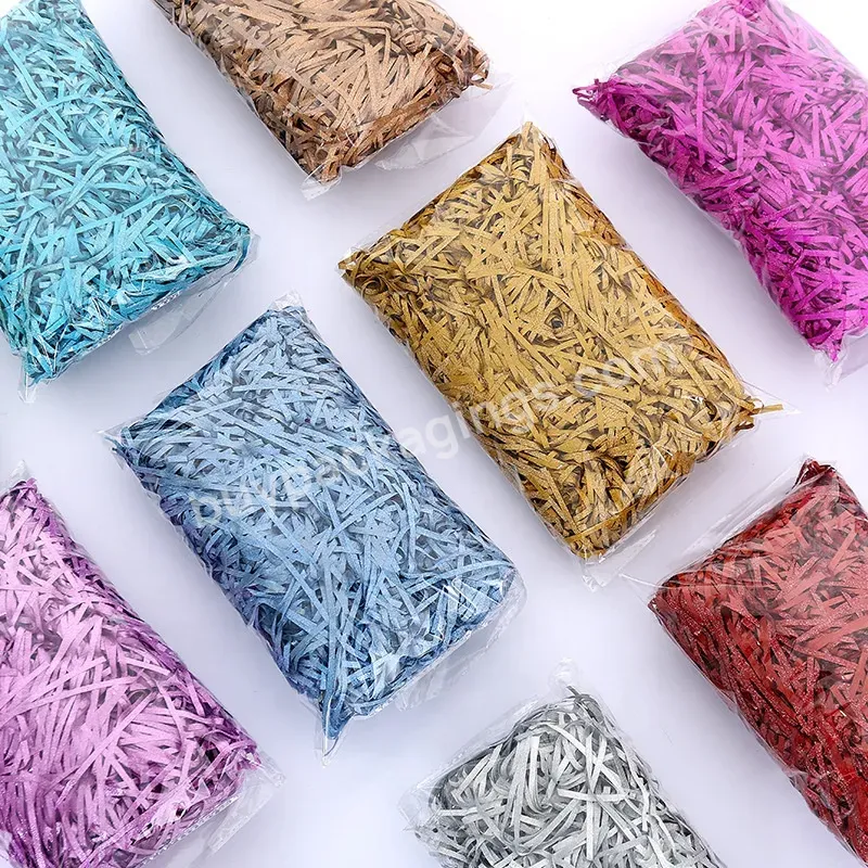 100g/bag Wholesale Tissue Shred Paper Glitter Gift Box Filler Shredded Tissue Recycled Bulk Shredded Paper