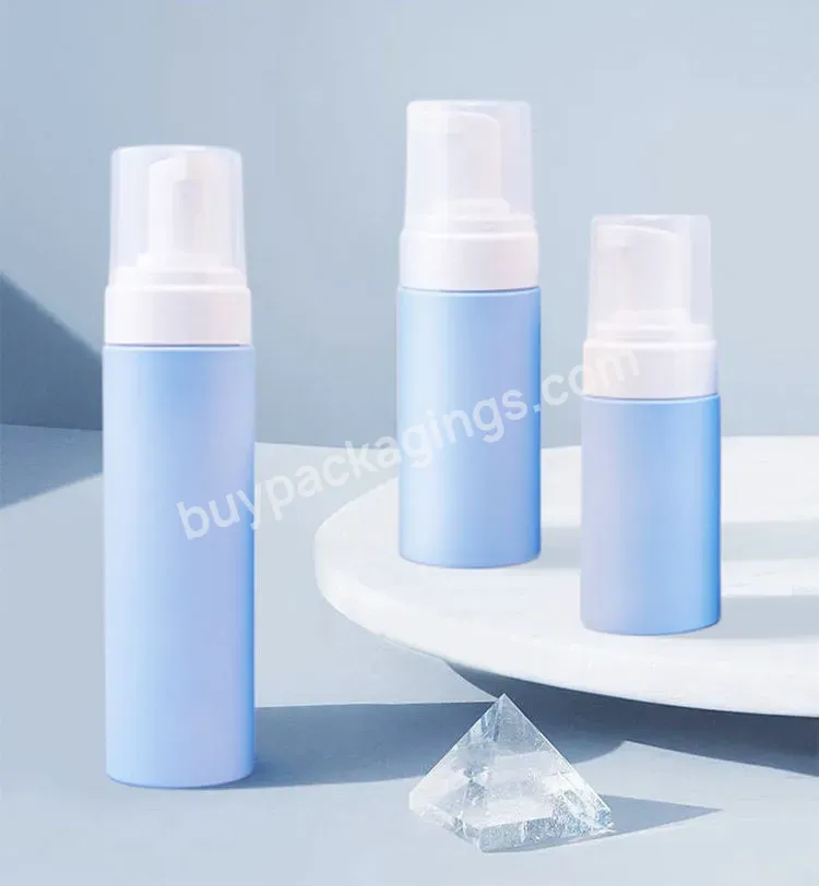 100ml 120ml 200ml Custom Pet Blue Matt Round Foaming Soap Facial Cleanser Pump Bottle Foaming Pump Bottle