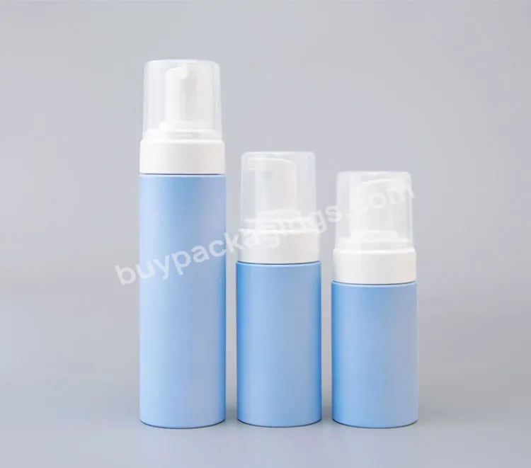 100ml 120ml 200ml Custom Pet Blue Matt Round Foaming Soap Facial Cleanser Pump Bottle Foaming Pump Bottle