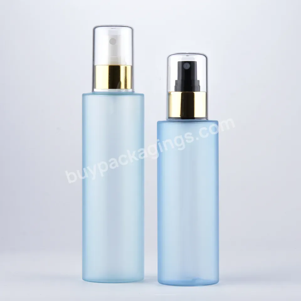 100ml 130ml Frosted Plastic Essential Oil Empty Frosted Blue Toner Cosmetic Spray Pump Bottle With Cap