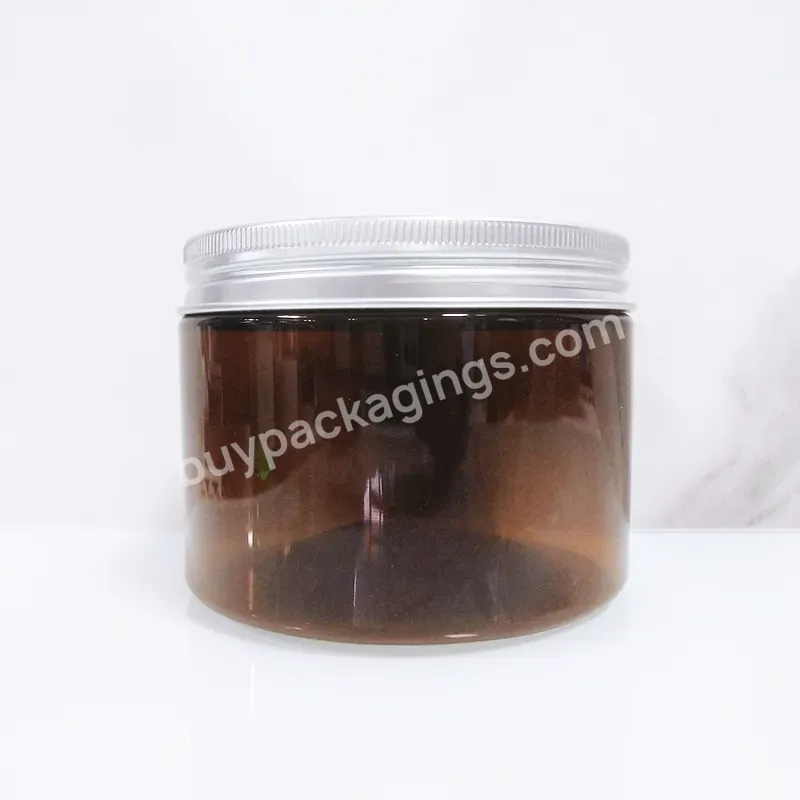 100ml 150ml 200ml 250ml 300ml Clear Amber Black Pet Plastic Cosmetic Cream Jar With Plastic Aluminum Lid For Cosmetic Packaging