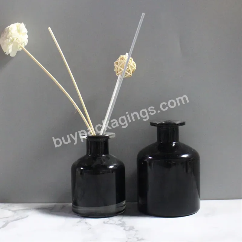 100ml 150ml 200ml Empty Luxury Round Clear White Perfume Reed Glass Diffuser Bottle With Screw Lids