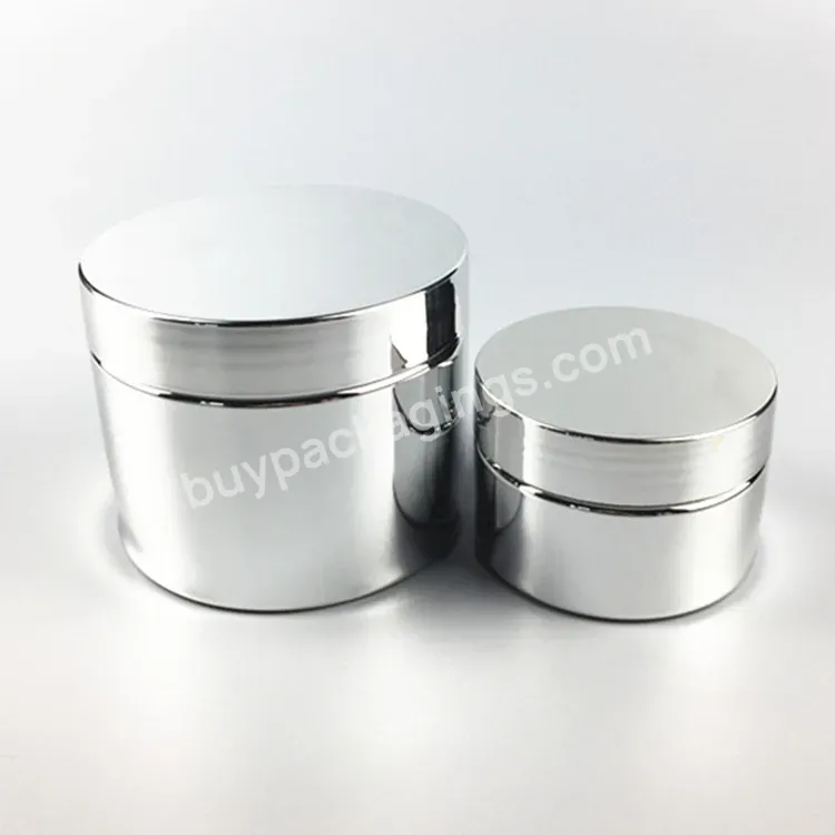 100ml 150ml,200ml Shiny Silver Metallic Finish 89mm Wide Mouth Empty Cosmetic Pet Cream Lotion Jar