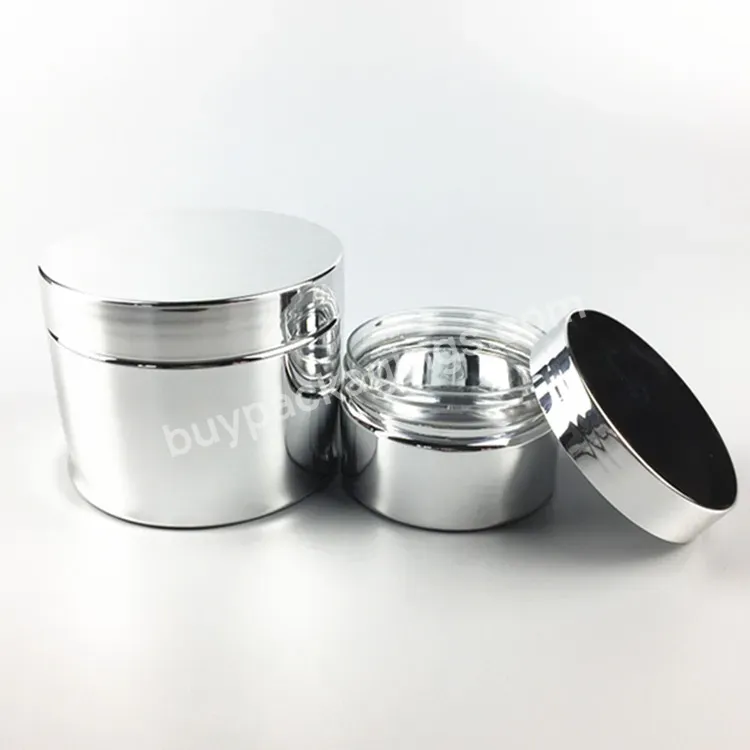 100ml 150ml,200ml Shiny Silver Metallic Finish 89mm Wide Mouth Empty Cosmetic Pet Cream Lotion Jar