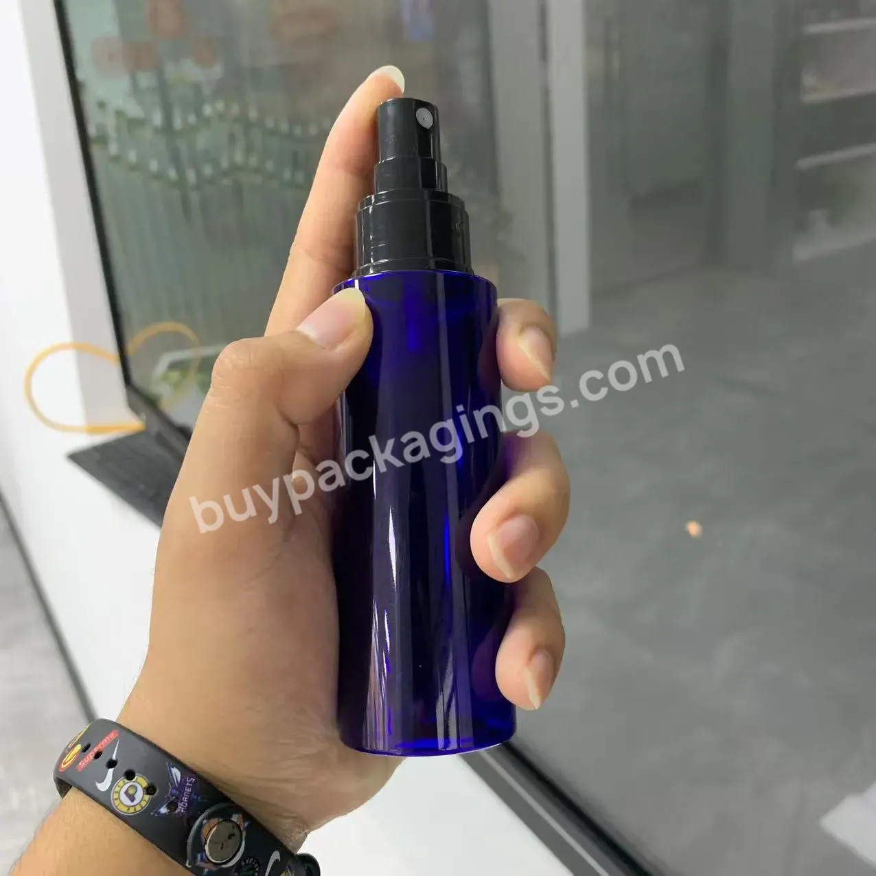 100ml 200ml 250ml 4 Oz Blue Plastic Spray Bottle High Quality Plastic 200ml Spray Bottle Custom Blue Cosmetic Packaging