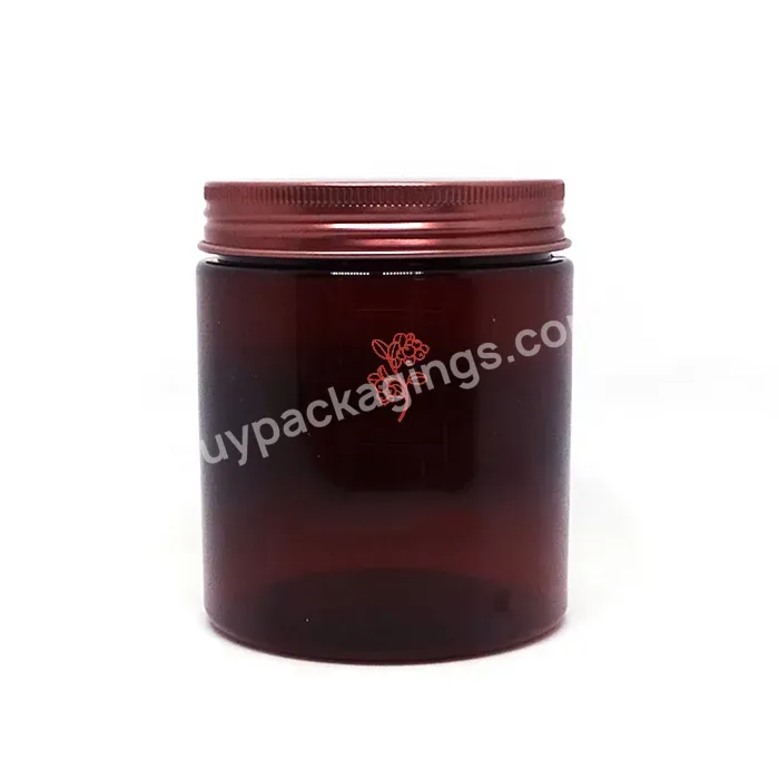 100ml 200ml 8oz 4oz 6oz 12oz Clear White Black Amber Wide Mouth Cosmetic Containers Plastic Pet Jar With Bronze Aluminum Lid