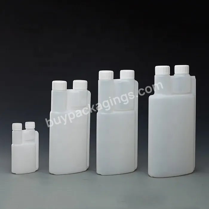 100ml 500ml 1000ml Two Neck Plastic Bottles Double Neck Dose Dispenser Measure Bottle With Screw Cap For Liquid