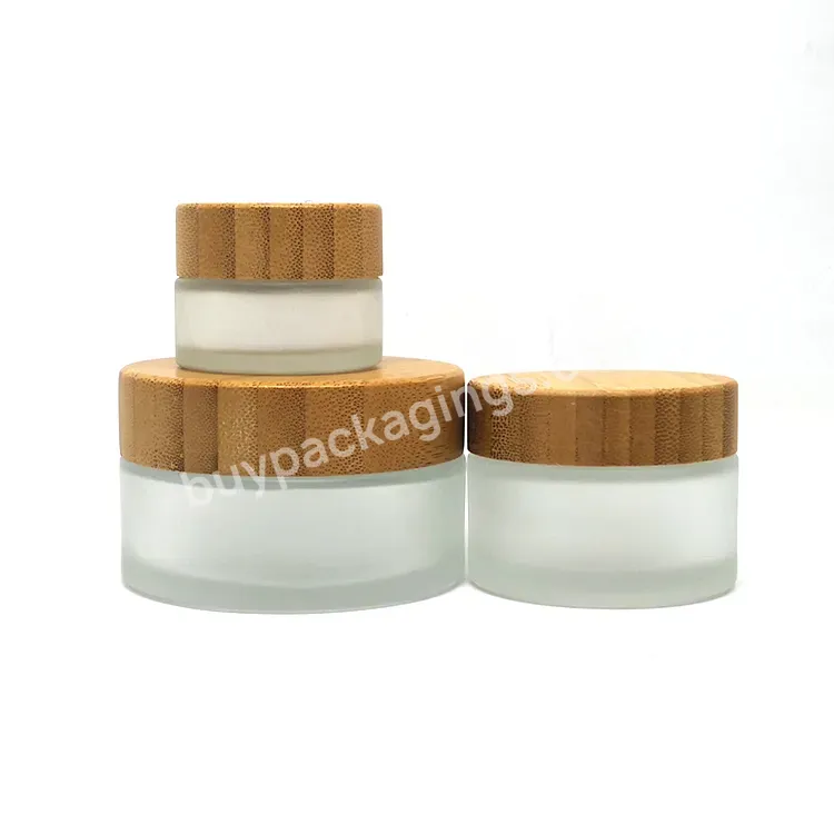 100ml 50g 50 Ml Skincare Skin Care Packaging Containers Bamboo Lid Cosmetics Glass Jar Cream Empty Frosted 50ml With Wooden Cap - Buy Bamboo Cream Jar,Wholesale Cream Container Matte Glass Jar With Bamboo Wood Lid 5g 10g 15g 20g 30g 50g Glass Cosmeti