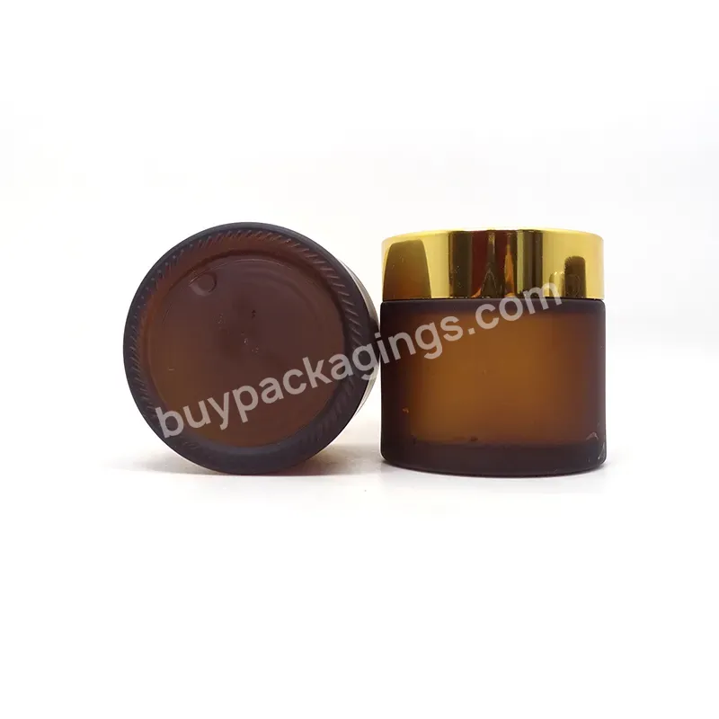 100ml 50g Round Cosmetic Matte Black Glass Cream Container 100g For Body Care Cream Face Cream