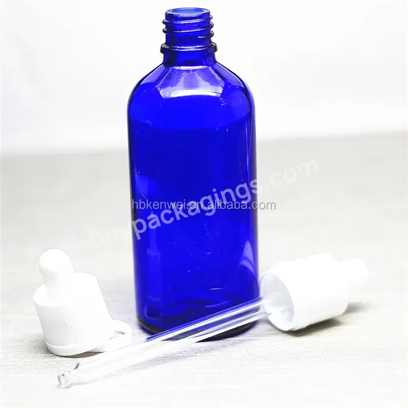 100ml Blue Glass Dropper Bottle