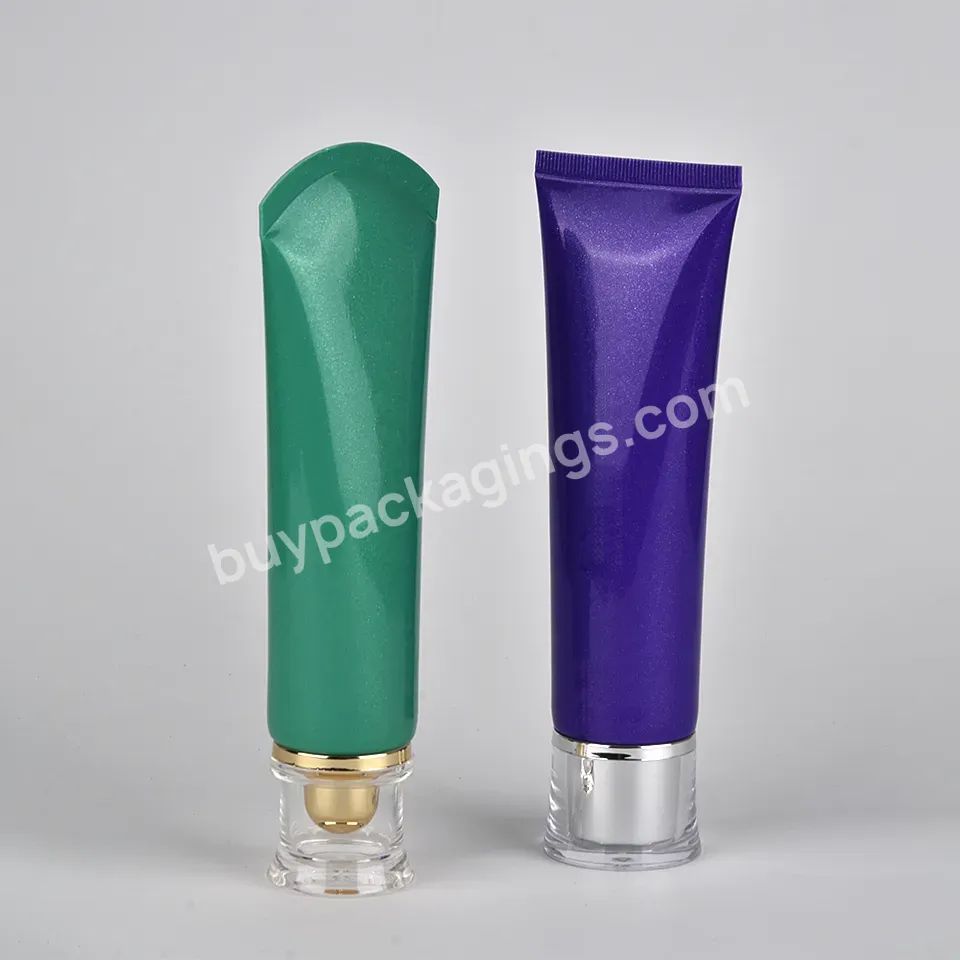 100ml Luxury Green Purple Shiny Golden Aluminum Cap Cosmetic Plastic Pe Body Cream Sunscreen Eye Cream Tube