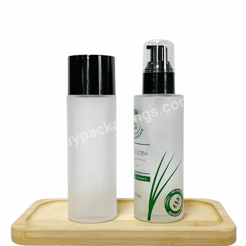 100ml Natural Moisturiser Lotion Bottles Customized Logo Printing Frosted Lotion Pump Bottle With Black Pump Cap