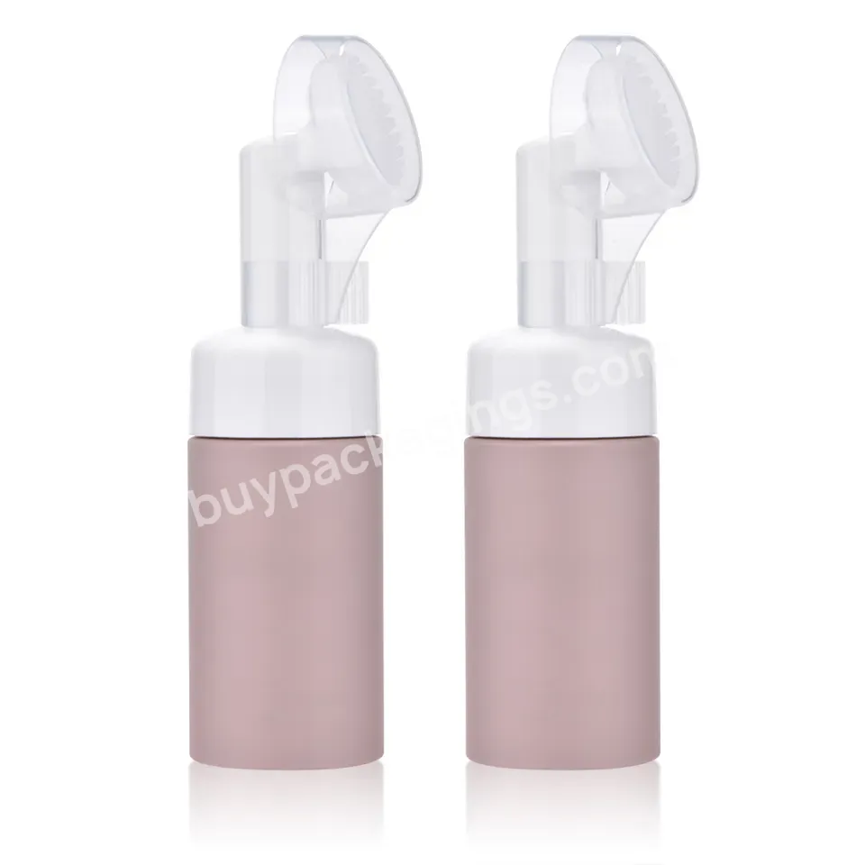 100ml Pink Flat Shoulder Round Custom Logo Pet Plastic Bottle Pump Foam Skin Care Cosmetic Bottles