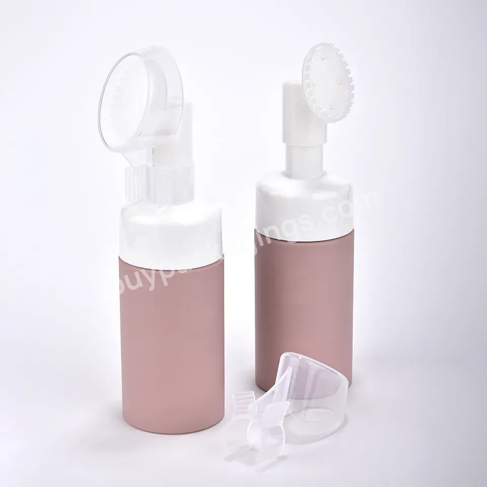 100ml Pink Flat Shoulder Round Custom Logo Pet Plastic Bottle Pump Foam Skin Care Cosmetic Bottles