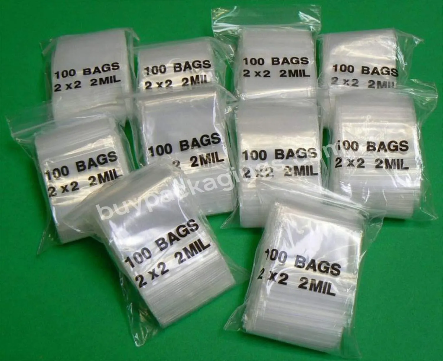 100PCS Poly Bags Mil Clear Reclosable PE Zip Plastic X 1.5 (100pcs) 2 LDPE Small  Zip lock Baggies