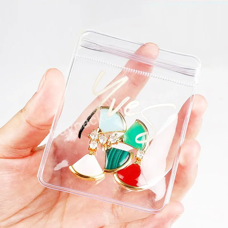 100pcs Transparent Frosted Self Sealing PVC Heart Plastic Zipper Bag Packaging Bag For Jewelry