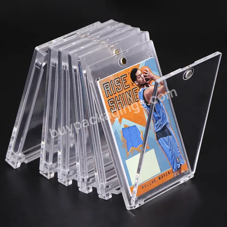 100pt 130pt One Touch Magnetic Card Holder Sports Baseball Display Acrylic Card Holder Stand Case For Pokemon Cards Holder - Buy Magnetic Card Holder,Acrylic Card Holder For Pokemon,Cards Holder.