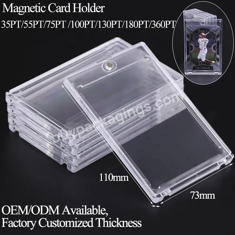 100pt Yugioh Acrylic Hard Case Baseball Football Sports Game Card Holder Trading Card Protector Magnetic Card Holder For Pokemon