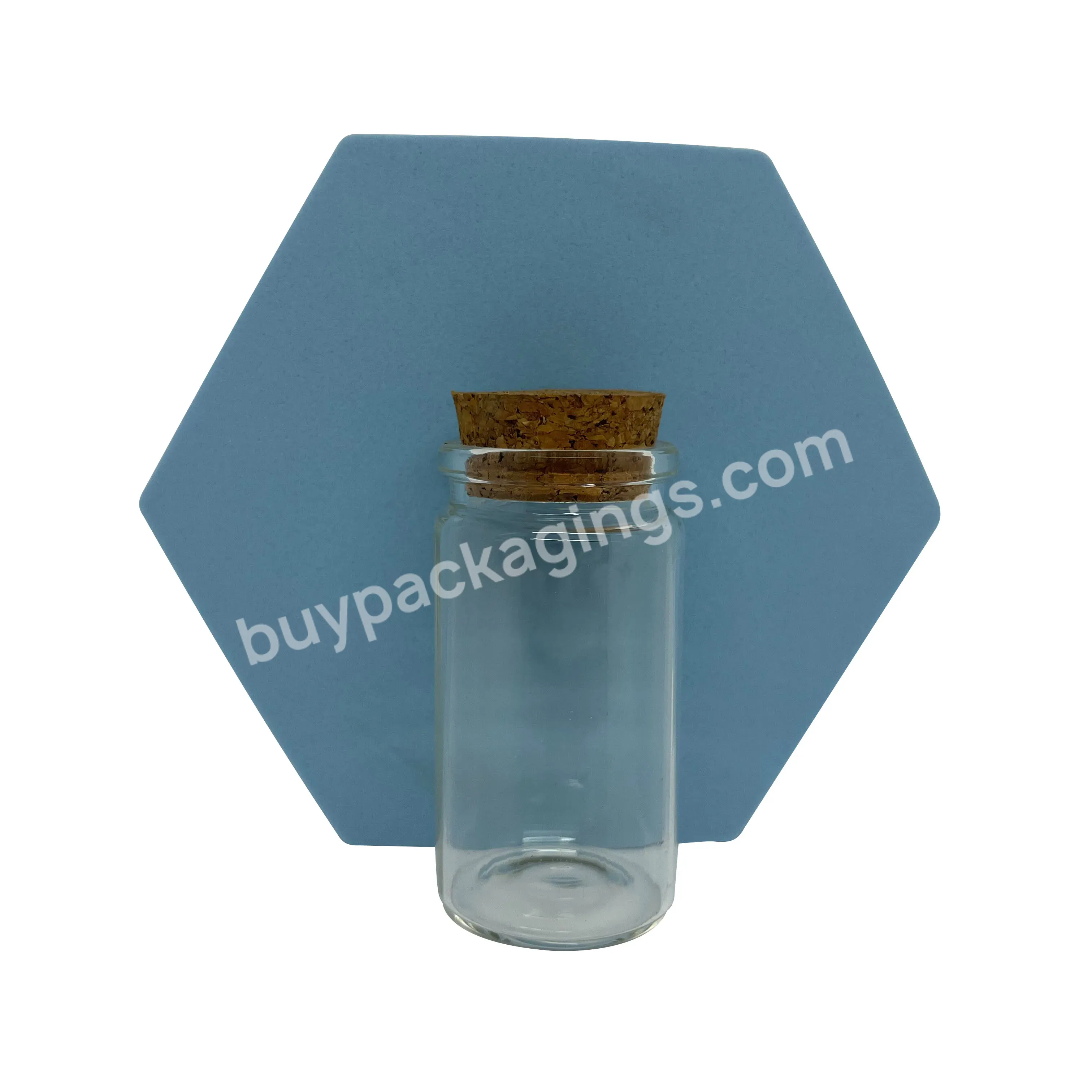 10/15/20/25/30/40/50/55/60ml Wholesale Cork Tube Bottle Glass Wishing Bottle Flower Tea Dried Fruits Bottle