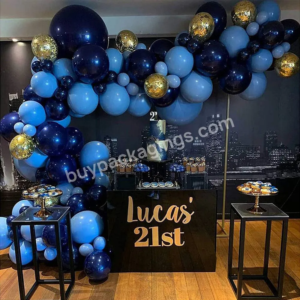 106pcs Navy Blue Balloons Arch Kit Silver Gold Confetti Balloons for Baby Shower Birthday Wedding Party Decoration