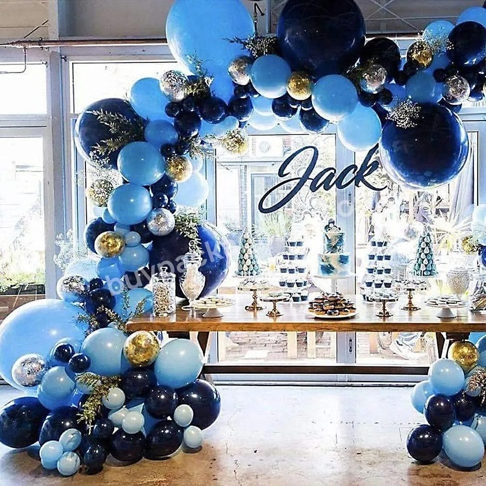 106pcs Navy Blue Balloons Arch Kit Silver Gold Confetti Balloons for Baby Shower Birthday Wedding Party Decoration