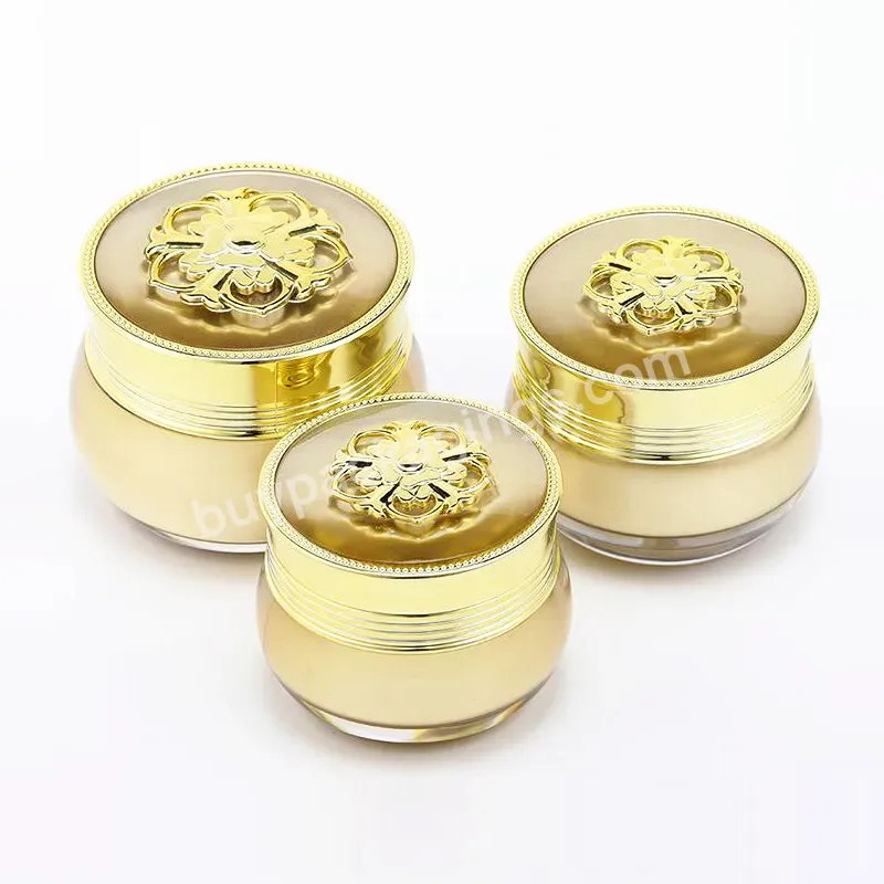 10g 12g 15g 20g 30g Low Moq Ready Stock Luxury Gold Cap Jar Skincare Acrylic Cream Jar Cosmetic Jars