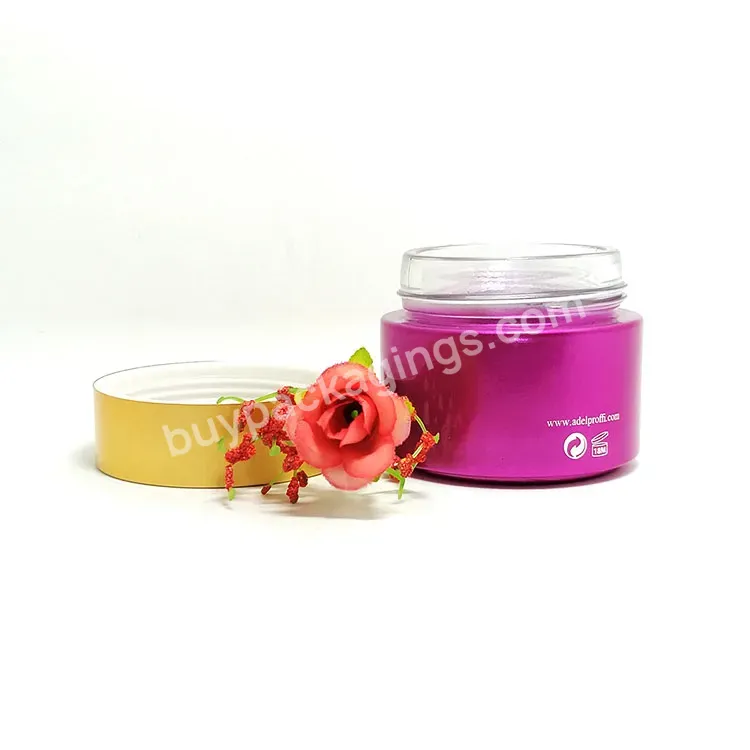 10g 15g 20g 30g 50g High Quality Cosmetic Eye Face Body Round Golden Supplier Pink Glass Cream Jar