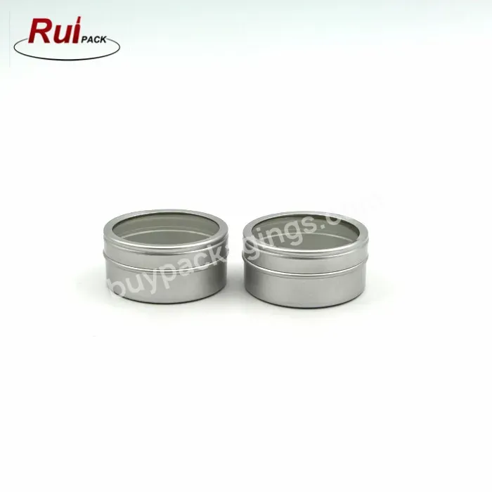10g 15g 40g Matte Black Silver Aluminum Tin Jar Cosmetics Jar With Window