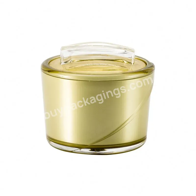 10g 15g Round Simple Design Double Wall With Transparent Handle Acrylic Cosmetic Packaging Container Emulsion Storage Jar