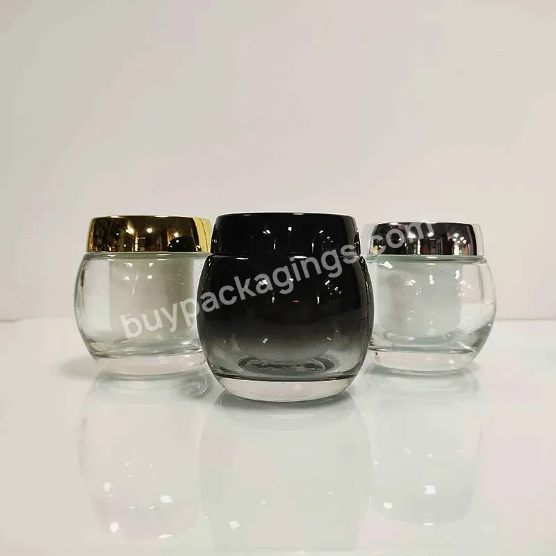 10g 20g 2oz 30 Ml 50g 2 Oz Amber Luxury Face Cosmetic Packaging Custom Empty Frosted Cosmetic Cream Glass Jar With Lids