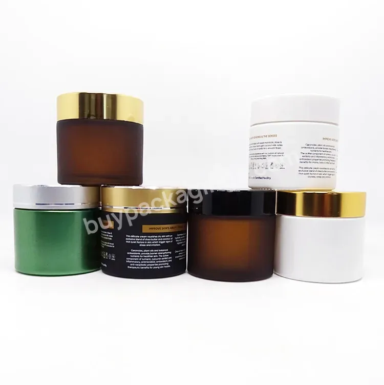 10g 20g 2oz 30 Ml 50g Luxury Face Cosmetic Packaging Containers Custom Empty Frosted Cosmetic Cream Glass Jar With Lids