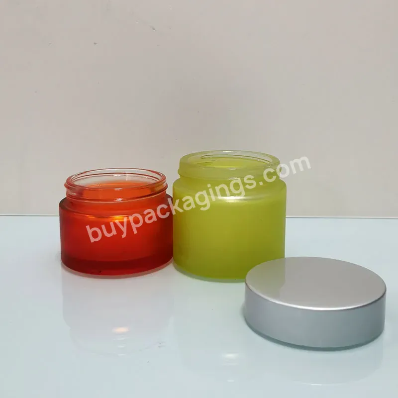 10g 20g 2oz 30g 50g Luxury Face Cosmetic Packaging Green Custom Empty Frosted Cosmetic Cream Glass Jar With Lids